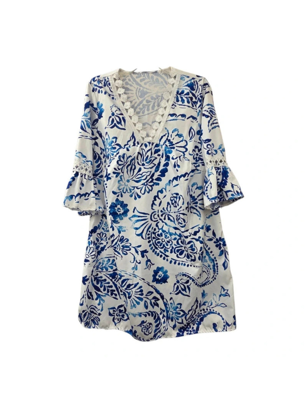 Shein blue & white beach dress